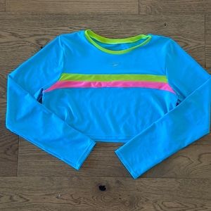 Speedo Girl’s Cropped Boxy Fit Long Sleeve Rash Guard